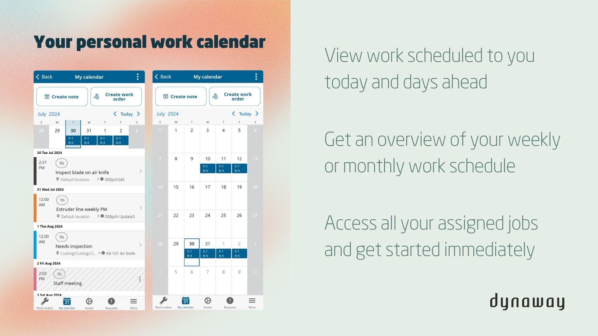 Work Order Execution App_My calendar